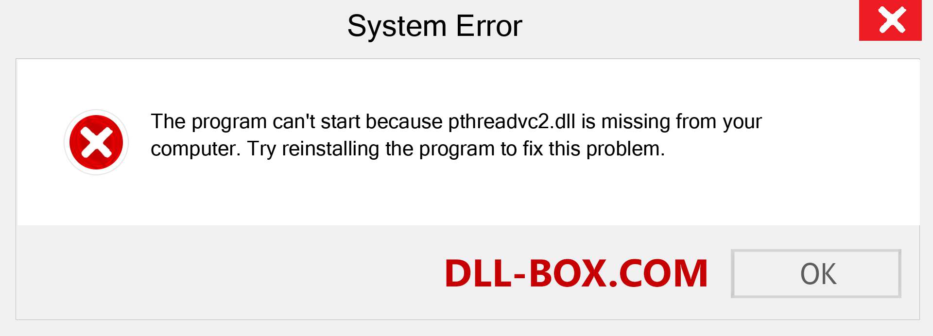  pthreadvc2.dll file is missing?. Download for Windows 7, 8, 10 - Fix  pthreadvc2 dll Missing Error on Windows, photos, images
